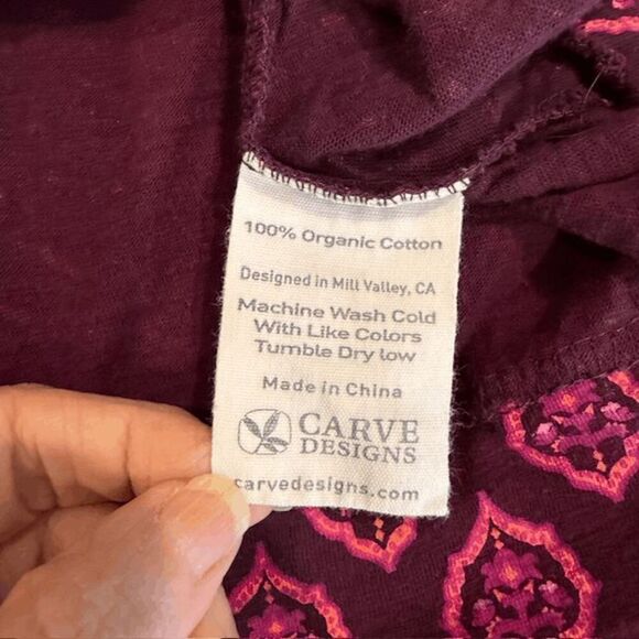 Carve Designs Organic Cotton Tank Top Purple Pink Medallion Print Size Small - Picture 5 of 8